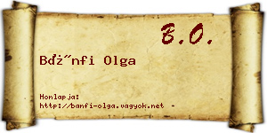 Bánfi Olga névjegykártya